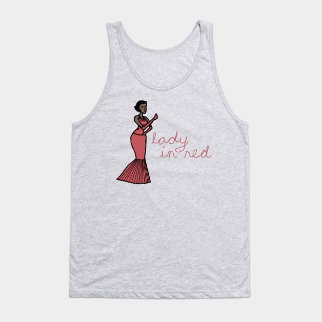 Jazz Artist - "Lady in Red" Tank Top by LochNestFarm